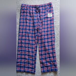 New York NY Giants Womens XL Plaid Flannel Lounge Sleep Pants NFL Apparel